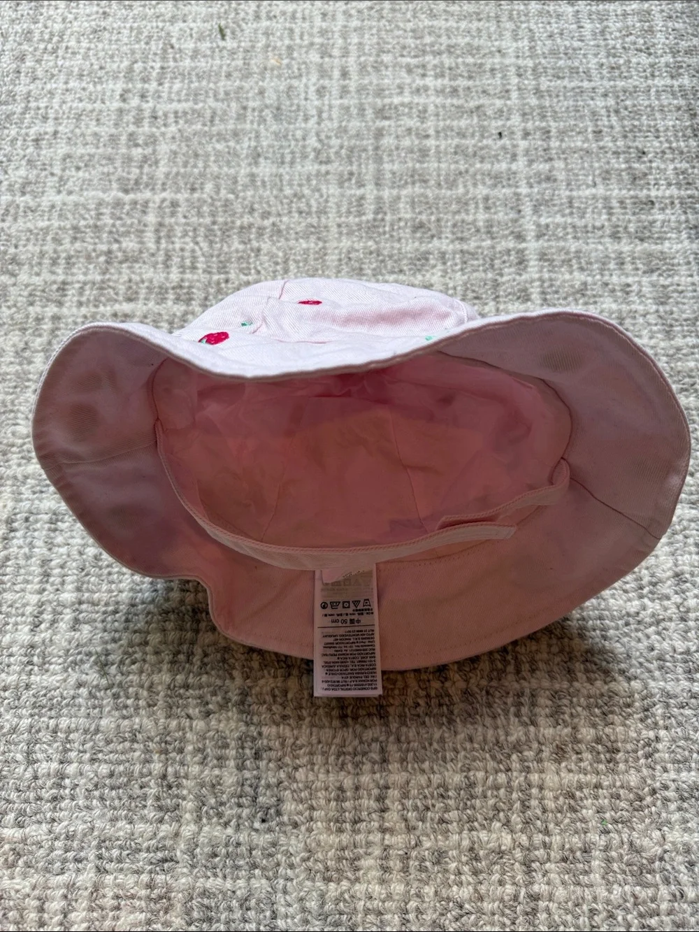 GAP Pink Strawberry Print Bucket Hat for toddler